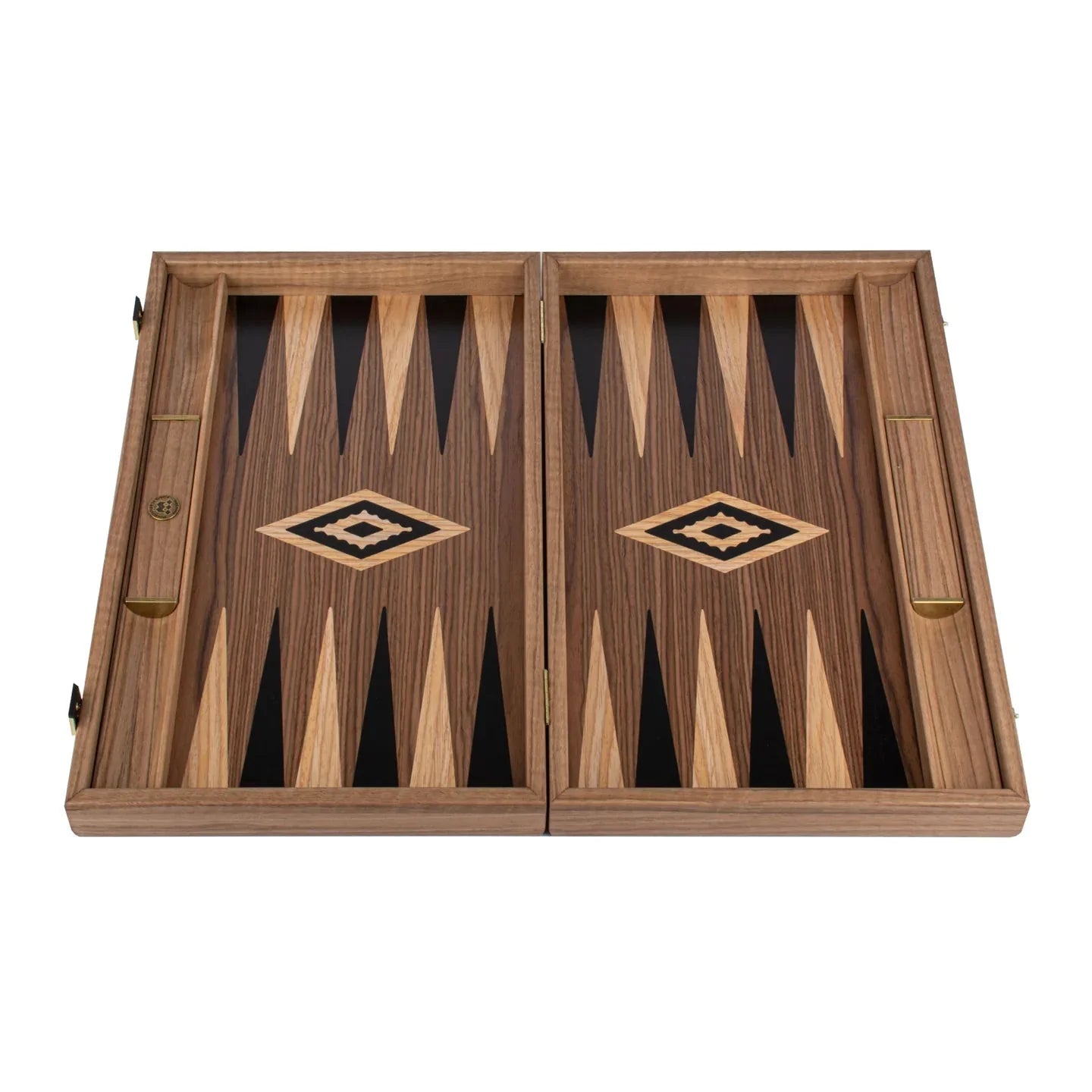 Manopoulos Walnut Backgammon - Maple Inlaid Points