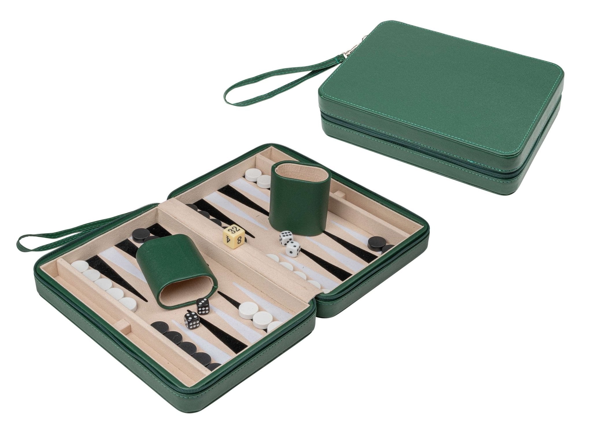 Vegan Leather Travel Backgammon Pouch